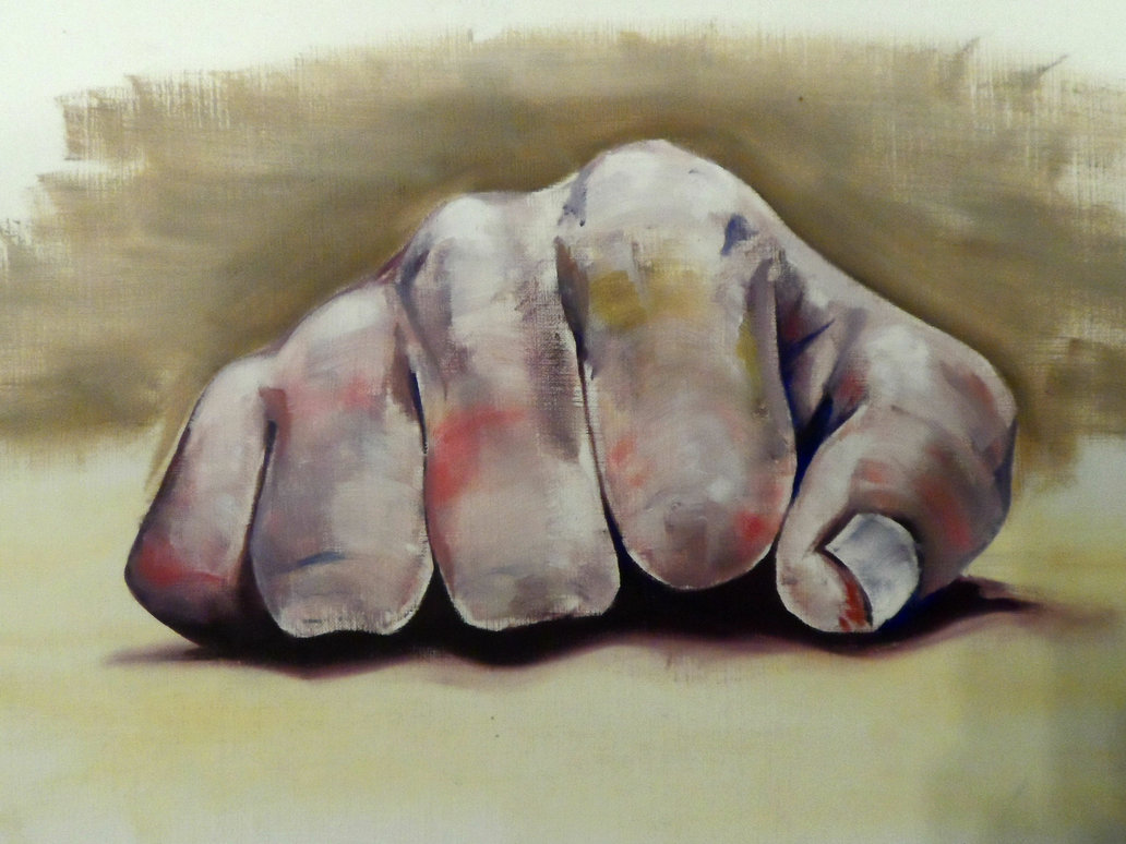 1032x774 Ten Minute Oil Painting Of A Fist By Missthirteen - Fist Painting