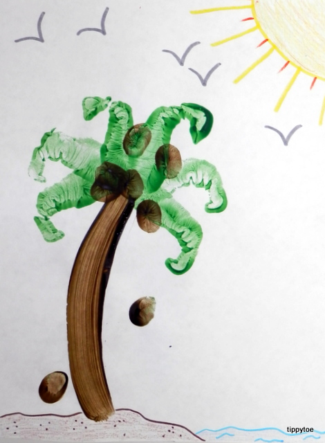 470x640 Tippytoe Crafts Hand Printed Palm Trees - Fist Painting