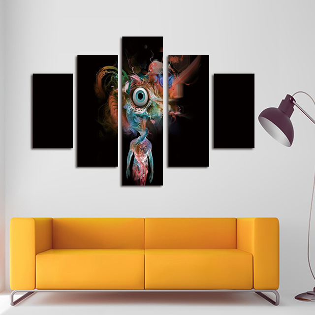 640x640 Five Pc No Frame One Eyed Monster Oil Painting Printed Oil - Five Painting