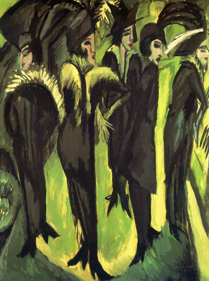 670x900 Five Women At The Street Painting By Kirchner Ernst Ludwig - Five Painting