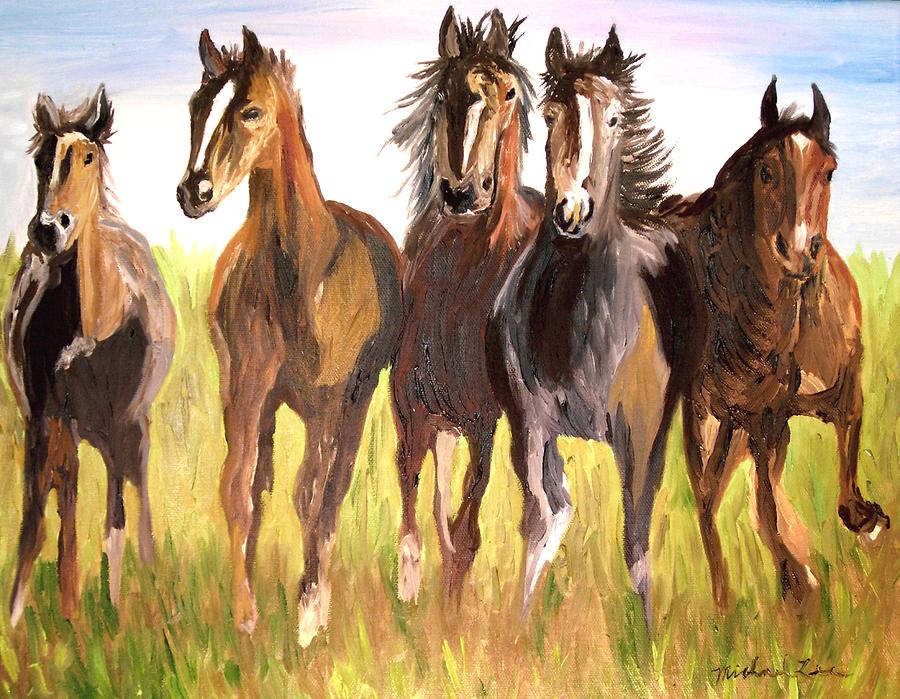 900x699 Party Of Five Painting By Michael Lee - Five Painting