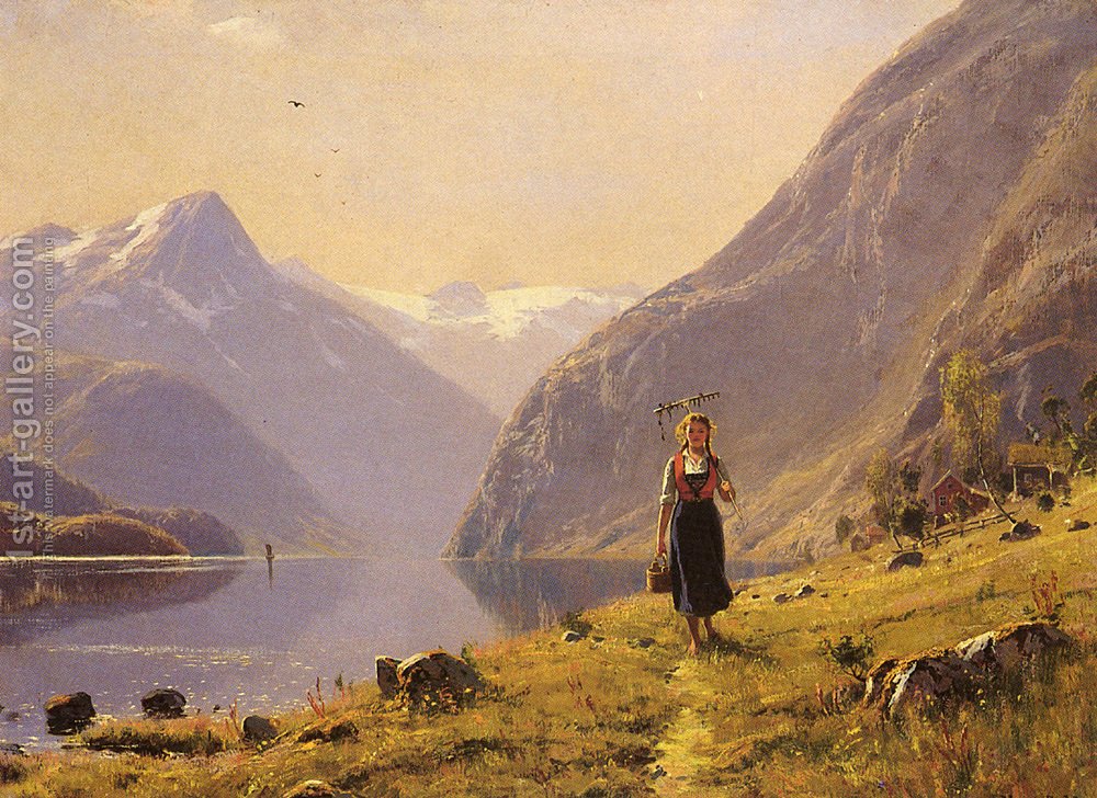 1000x728 By The Fjord Hans Dahl Reproduction 1st Art Gallery - Fjord Painting