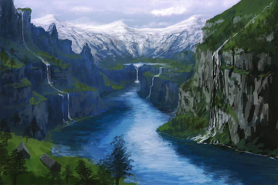 900x600 Speed Painting Fjord (With Timelapse) By Rickystinger88 - Fjord Painting