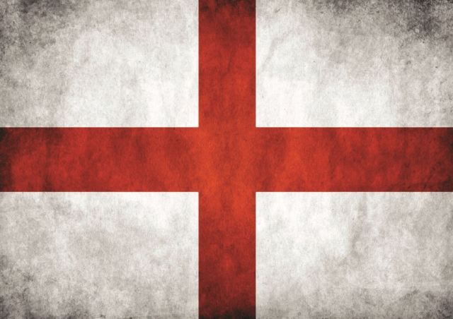 640x452 Painting Flag St George Cross England Stress Effect Art Print - Flag Painting