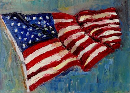 420x300 Palette Knife Painters, International Memorial Day Flag Painting - Flag Painting