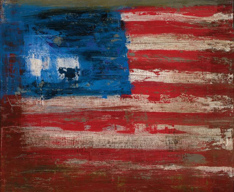 770x632 Saatchi Art American Flag Painting By David Morico - Flag Painting