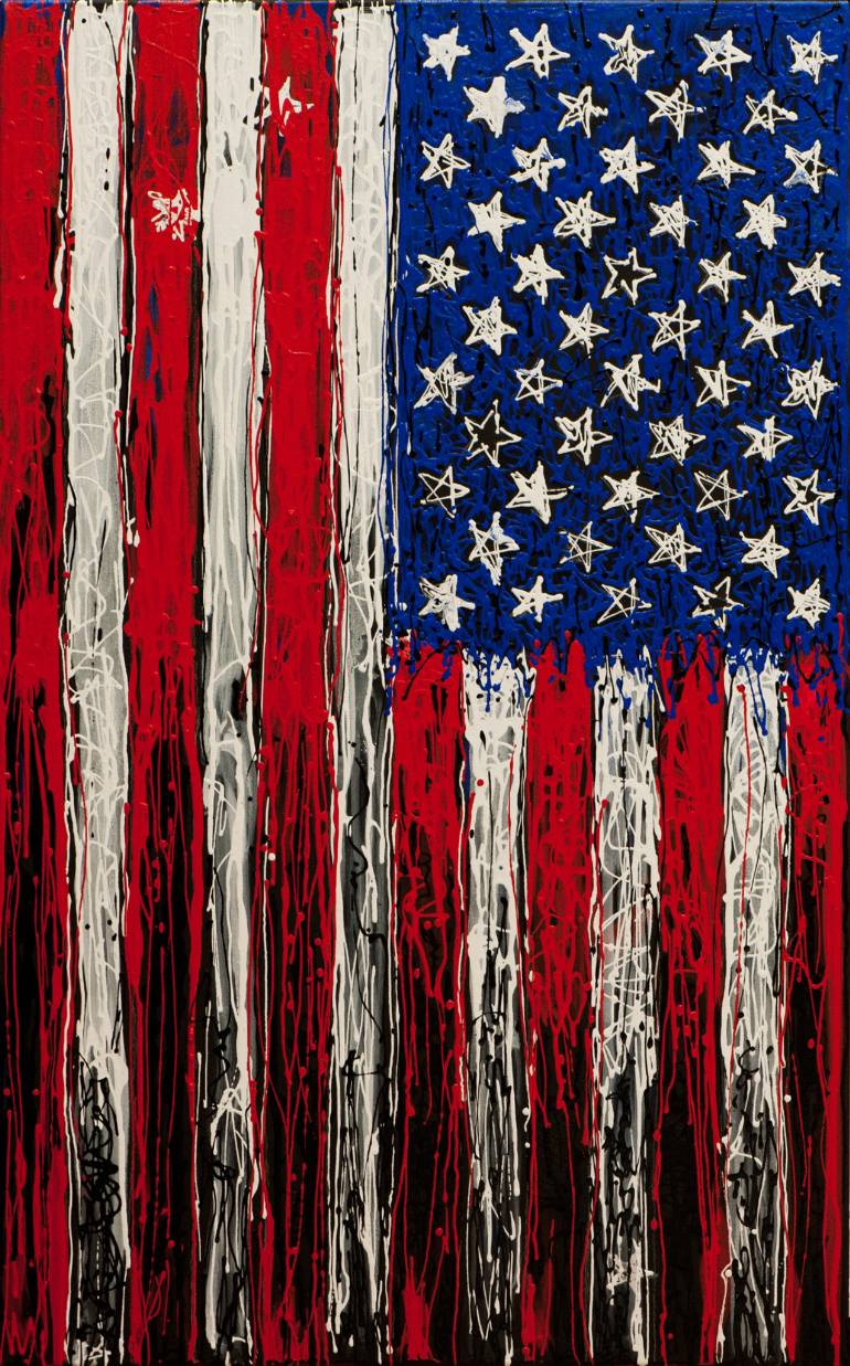 770x1237 Saatchi Art American Flag Painting By Lee Clark - Flag Painting