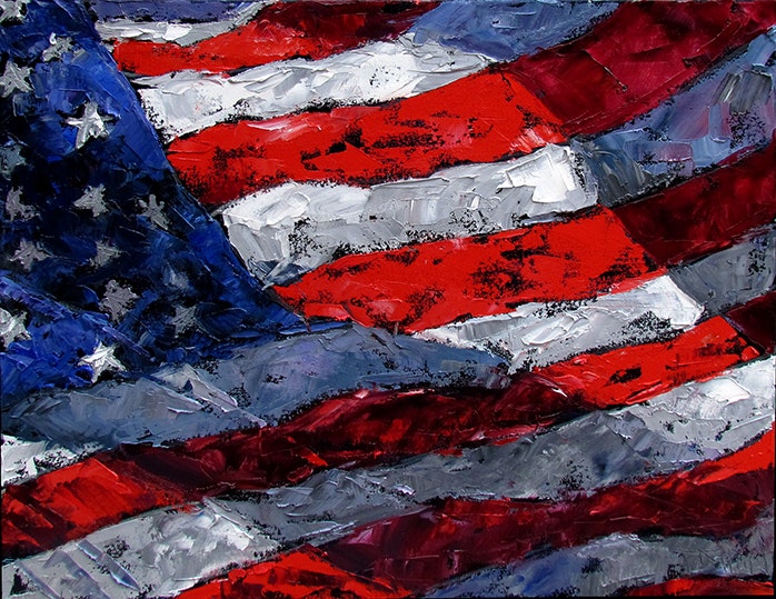 698x539 United States Flag Art America Painting Flag Painting By Debra - Flag Painting