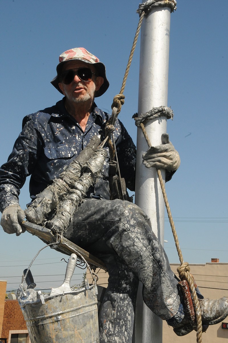 800x1204 On Top Of The World Hinrichs' Flagpole Painting Career Spans - Flag Pole Painting