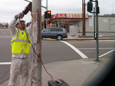 384x288 Slc House Painters Flag Pole Painting City Street Poles,light Pole - Flag Pole Painting