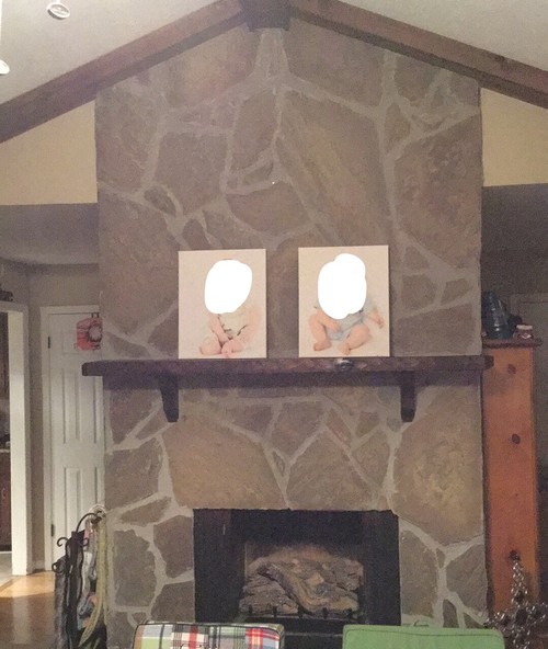 500x592 Paint Flagstone Fireplace - Flagstone Painting
