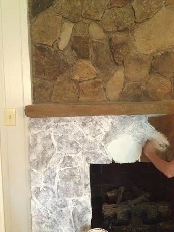 342x456 Painting A Stone Fireplace .finally, I Did It. - Flagstone Painting