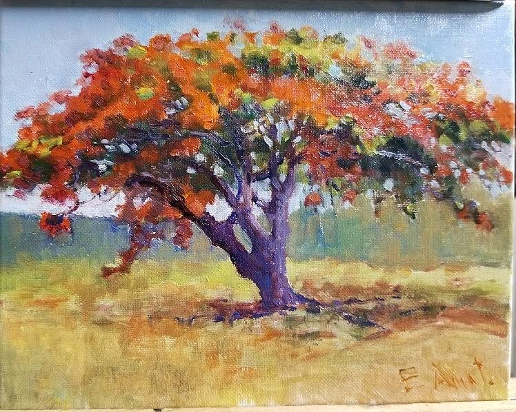748x598 Flamboyan Painting By Enrique Amat - Flamboyan Painting