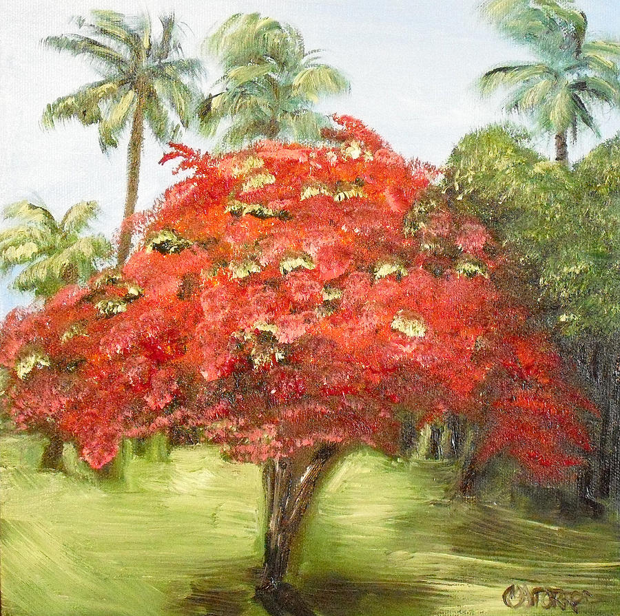 900x895 Flamboyan Painting By Melissa Torres - Flamboyan Painting