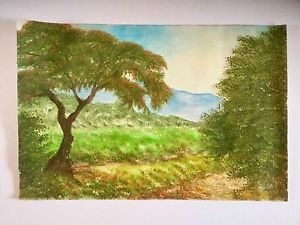 300x225 Miguel Collazo, Original Flamboyan Landscape Painting, Ponce - Flamboyan Painting