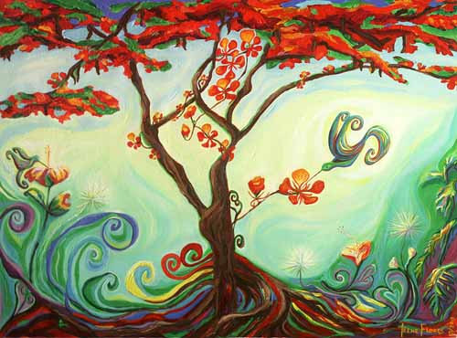500x370 Enchanted Flamboyan - Flamboyan Painting
