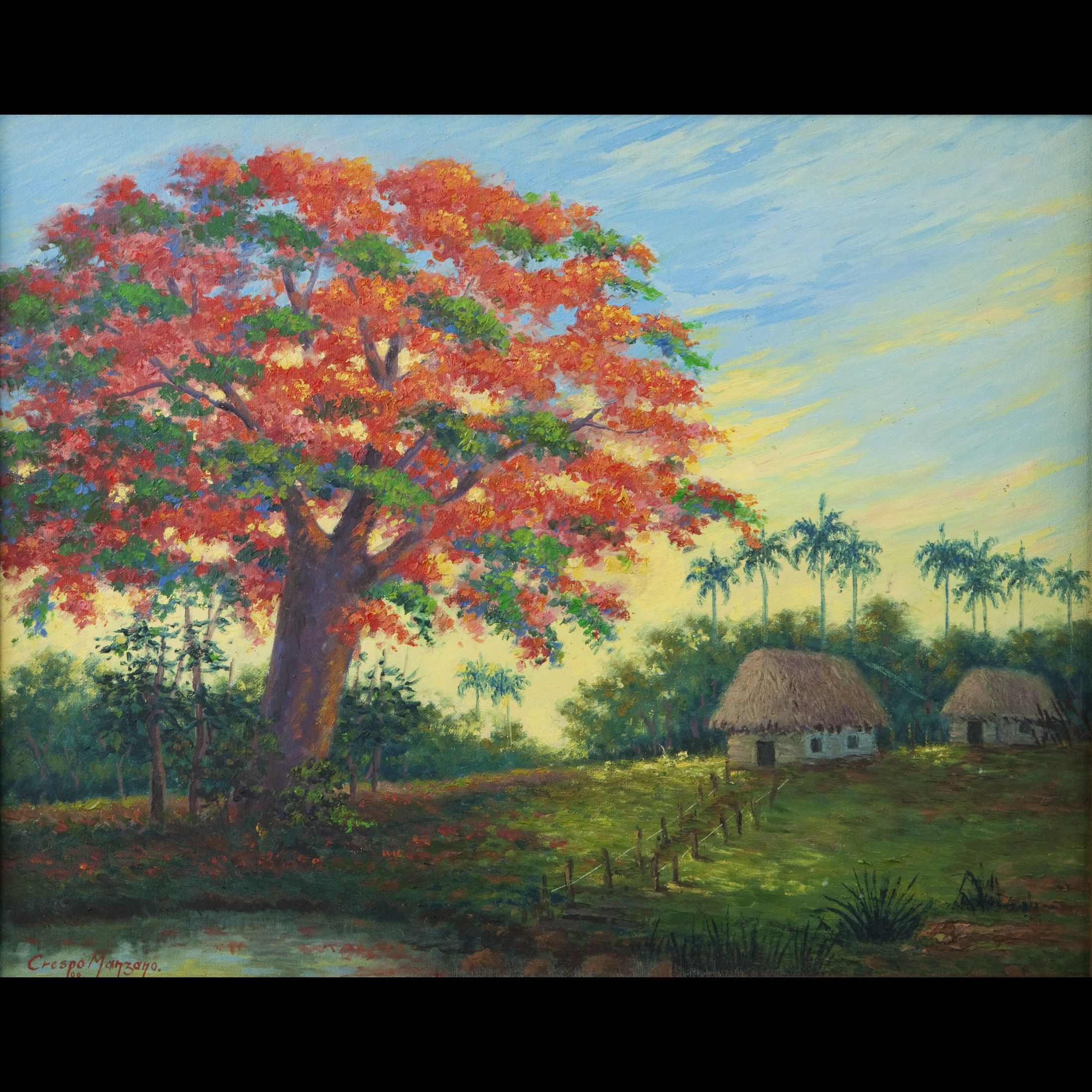 2200x2200 Joaquin Crespo Manzano. Flamboyant Tree, Painting - Flamboyant Tree Painting