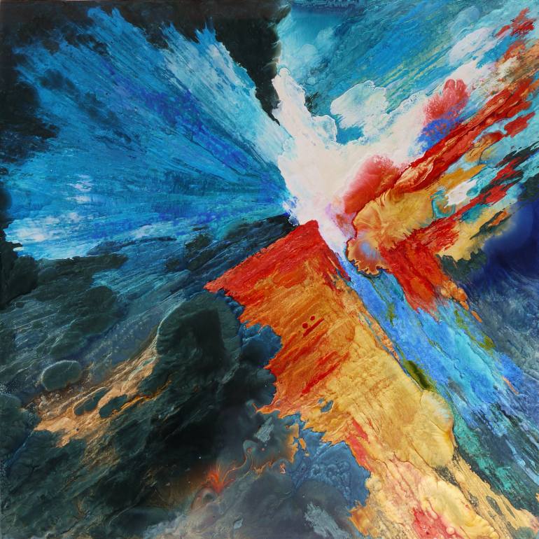 770x770 Saatchi Art Dragonflies Draw Flame Painting By Lia Melia - Flame Painting