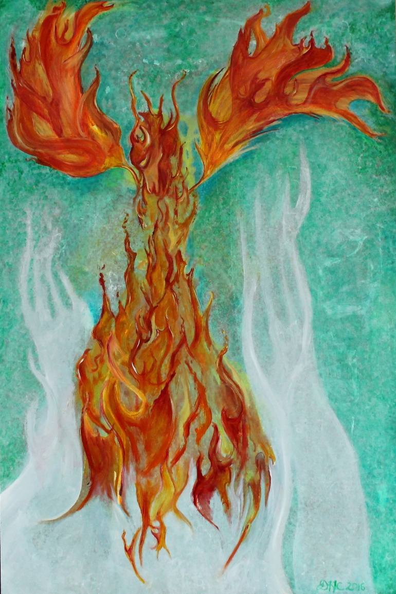 770x1154 Saatchi Art Keeper Of The Flame Painting By Diane Cox - Flame Painting