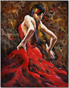 236x300 Hand Painted Modern Impressionist Flamenco Dancer Oil Painting - Flamenco Dancer Canvas Painting