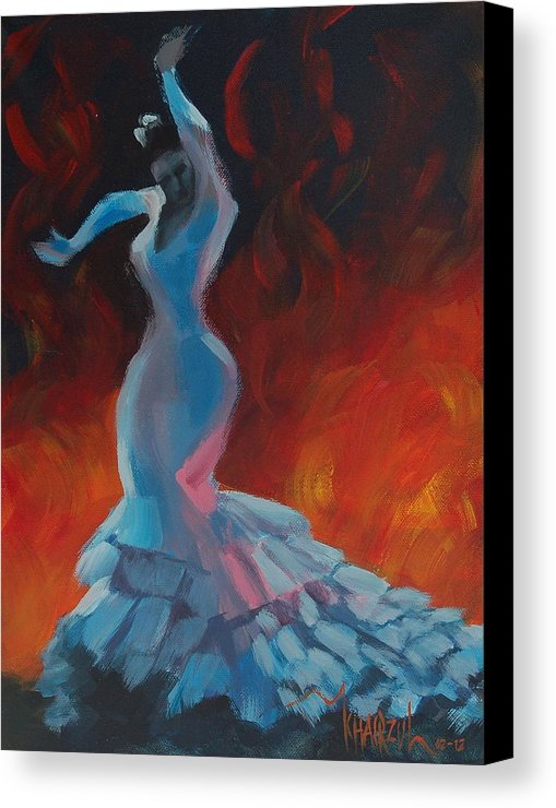 509x740 Flame - Flamenco Dancer Canvas Painting