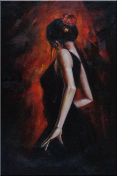 408x612 Framed Female Flamenco Dancer Oil Painting Portraits Woman - Flamenco Dancer Oil Painting
