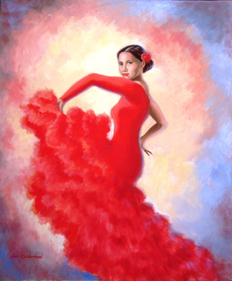 768x931 Mini Gallery Art Flamenco Heat - Flamenco Dancer Oil Painting