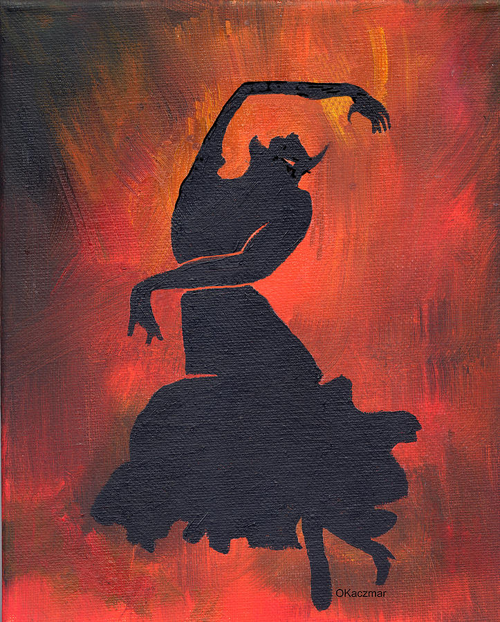 723x900 Flamenco Dancer Painting By Olga Kaczmar - Flamenco Dancer Painting