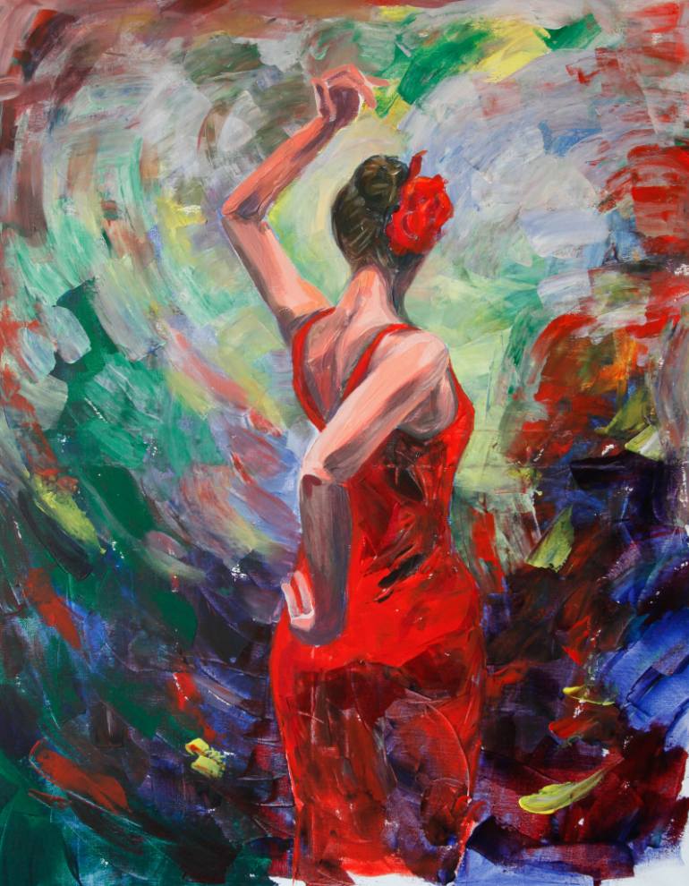 770x990 Saatchi Art Flamenco Dancer Painting By Xu Chen - Flamenco Dancer Painting