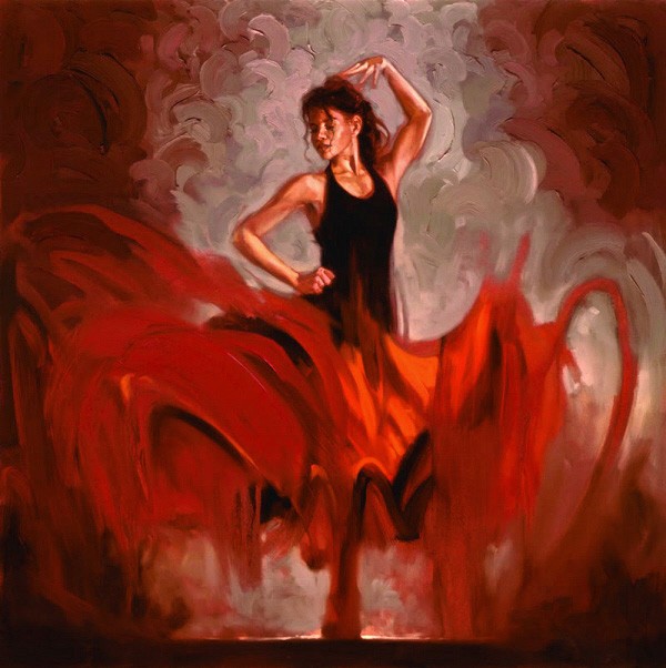 600x602 Flamenco Dancer Crescendo I Painting Best Crescendo I Paintings - Flamenco Dancer Painting