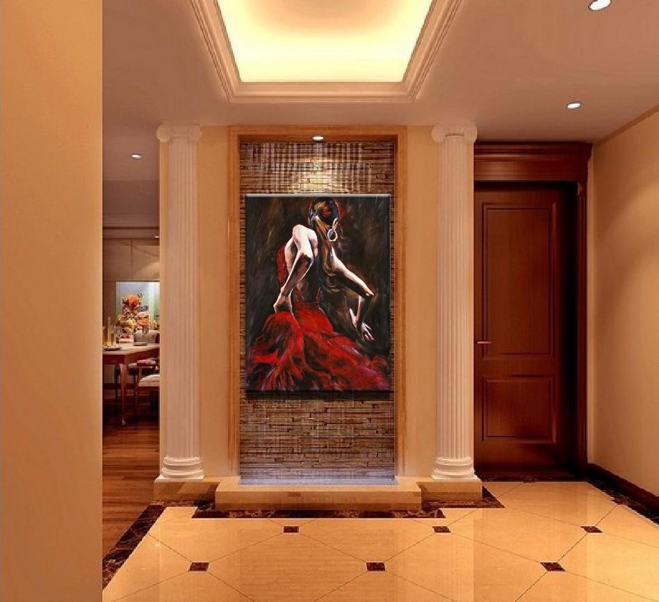 Flamenco Dancer Red Dress Painting