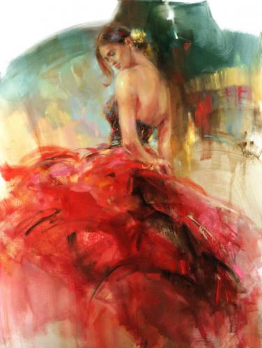 376x500 Flamenco Painting By Anna Razumovskaya - Flamenco Painting
