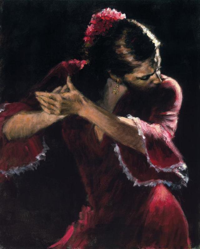 641x800 Flamenco Dancer Study Flamenco Painting Framed Paintings - Flamenco Painting