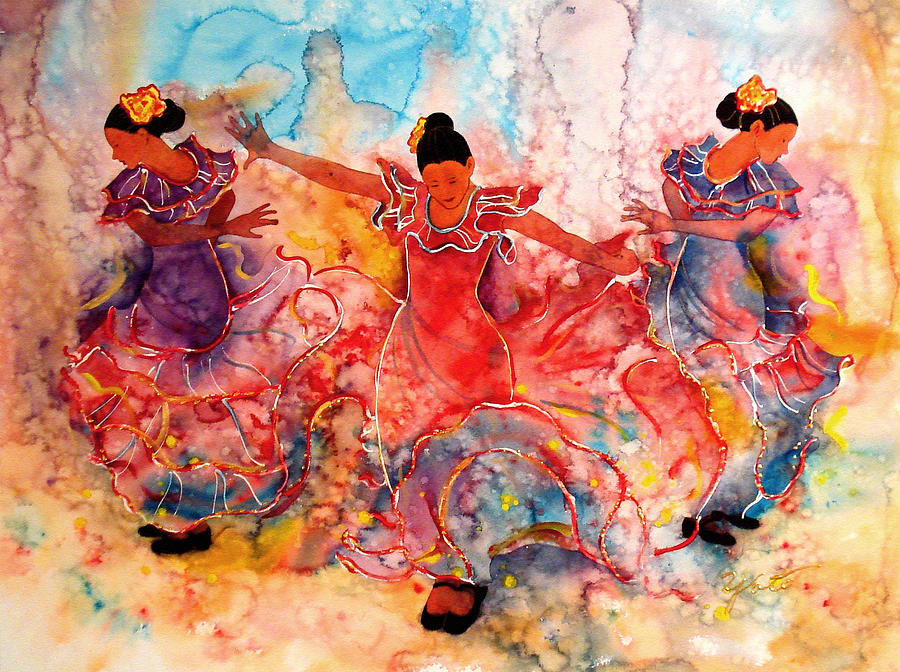 900x672 Flamenco Painting By John Yato - Flamenco Painting