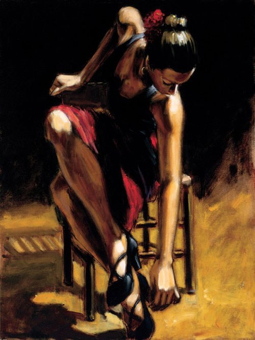 500x667 High Quality Flamenco Dancer Oil Painting Reproduction Dancer - Flamenco Painting