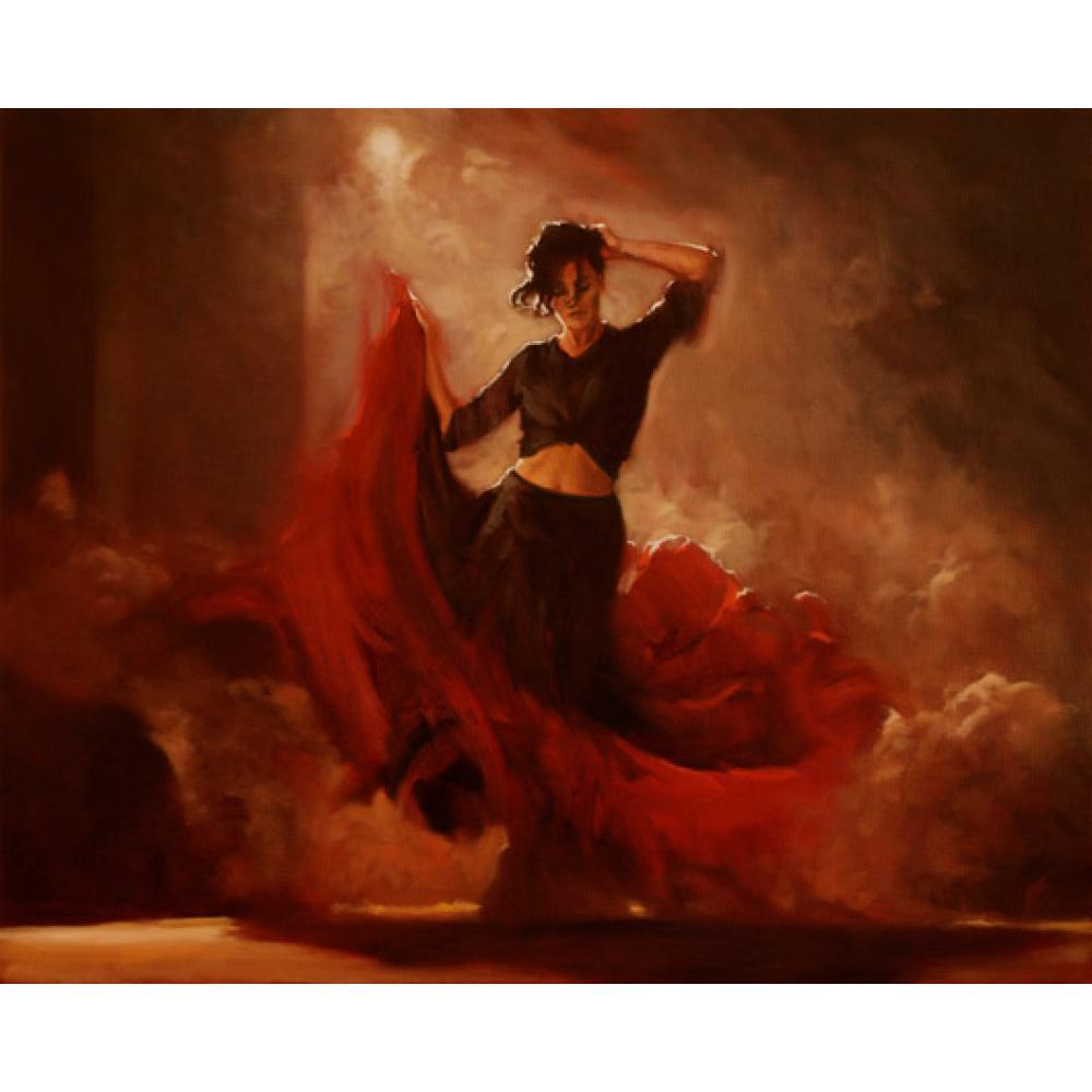 1000x1000 2018 Dancing Painting Woman Flamenco Mark Spain Oil Paintings - Flamenco Painting