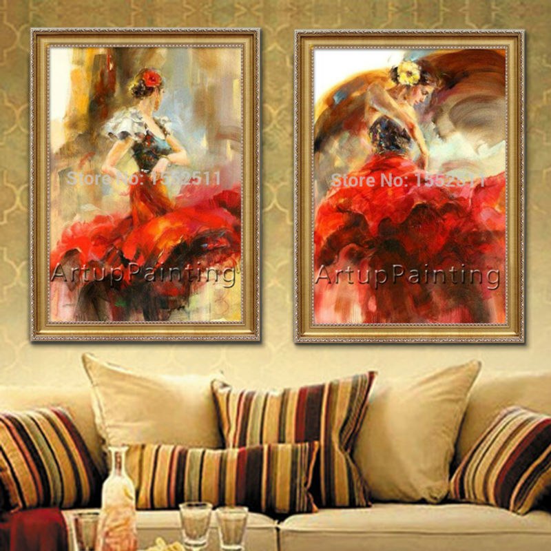 800x800 Spanish Flamenco Dancer Painting Latina Woman Oil Painting - Flamenco Painting