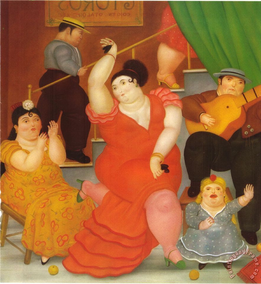 884x960 Fernando Botero Flamenco Painting - Flamenco Painting
