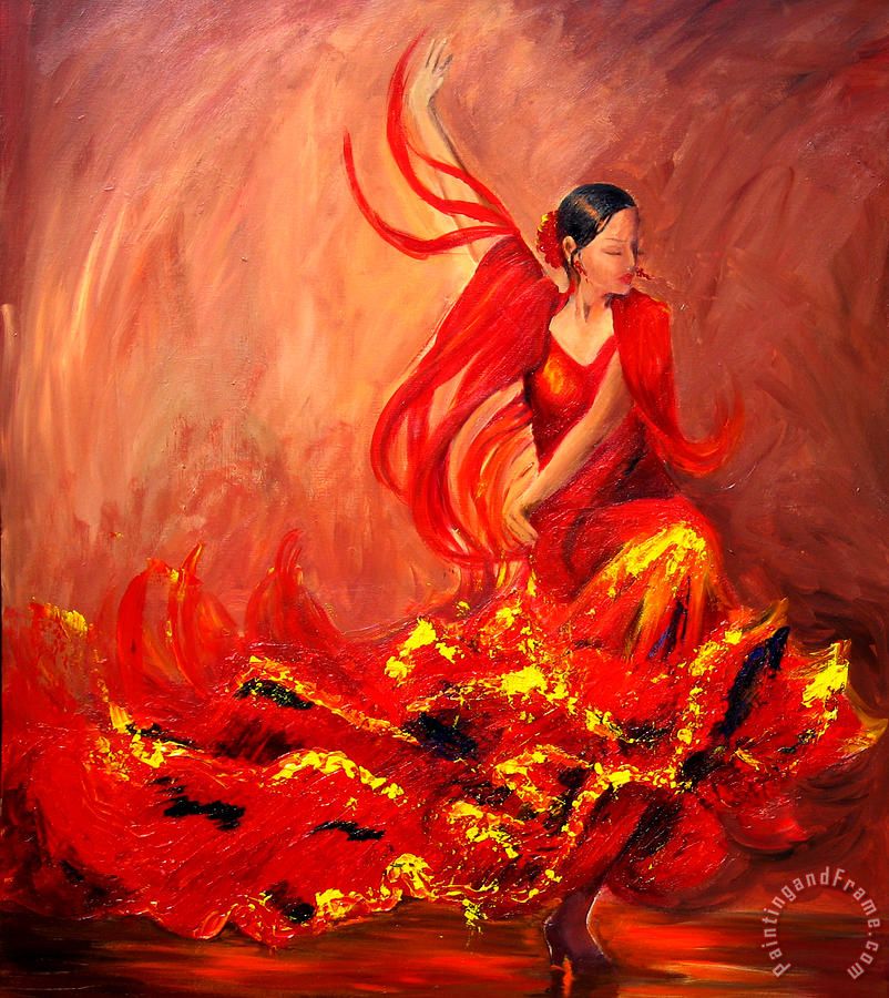 802x900 Pallet Fire Of Life Flamenco Painting - Flamenco Painting