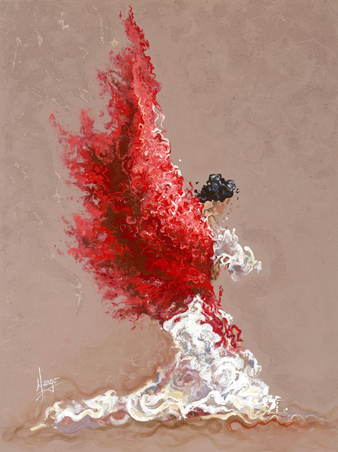 1124x1500 Figurative Painting Of Flamenco Woman Dancer - Flamenco Painting