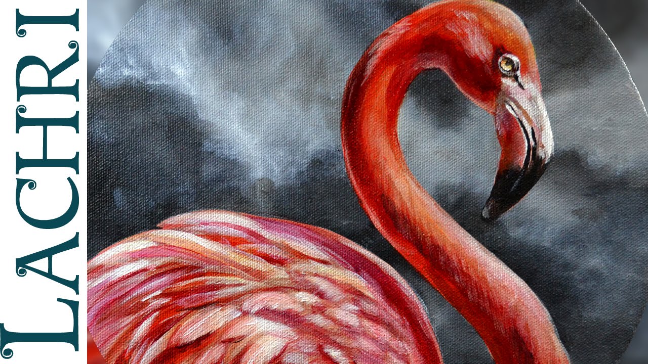 1280x720 Flamingo Acrylic Painting - Flamingo Painting
