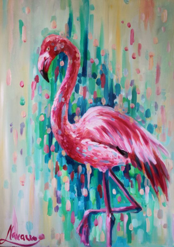 570x810 Flamingo Prints Wall Art Flamingo Print Pink Abstract Art - Flamingo Painting