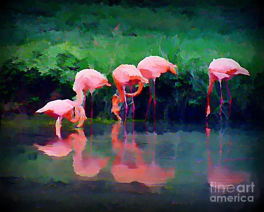 900x723 Pink Flamingos Painting - Flamingo Painting