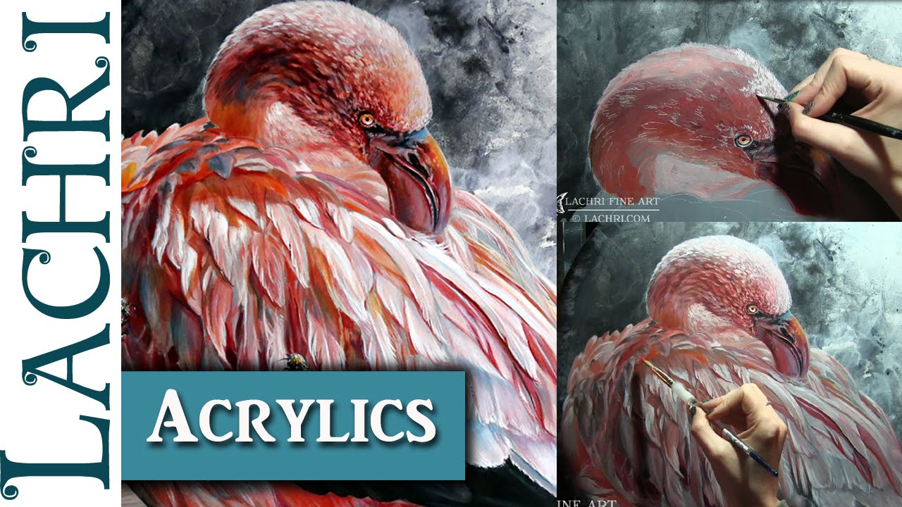 1280x720 Flamingo Acrylic Painting Demonstration W Lachri - Flamingo Painting Acrylic