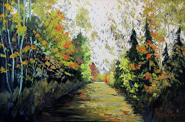 600x395 Le Sentier Du Flaneur Painting By Renald Gauthier - Flaneur Painting