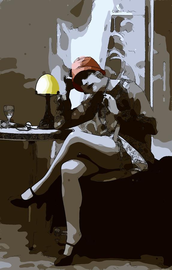 574x900 Flapper Girl 5 Painting By Steve K - Flapper Girl Painting