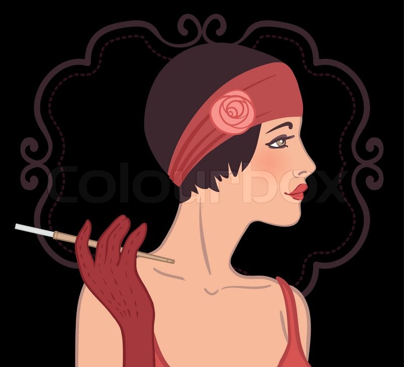 800x727 Flapper Girls Set Retro Party Invitation Design In 20's Style - Flapper Girl Painting