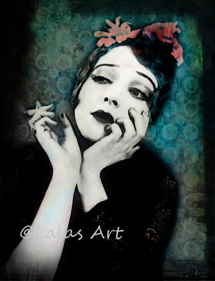 433x567 Flapper Actress Madge Bellamy Vintage Style Painting Girl - Flapper Girl Painting