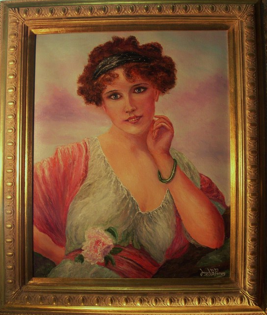 544x640 Joseph Porus Artwork The Flapper Original Painting Oil - Flapper Painting