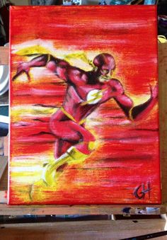 236x339 The Flash 16x20 Original Fan Art Acrylic Painting On Canvas By - Flash Painting